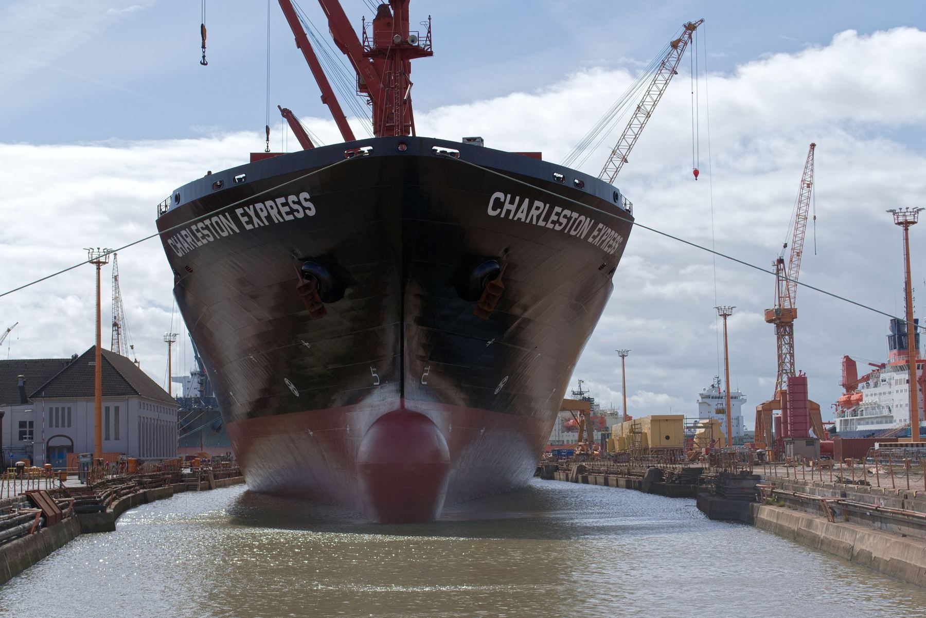 Ship in dry dock